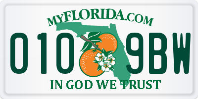 FL license plate 0109BW