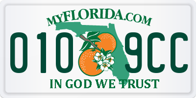 FL license plate 0109CC
