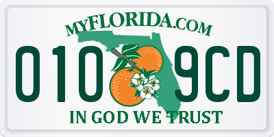 FL license plate 0109CD