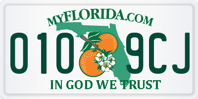 FL license plate 0109CJ