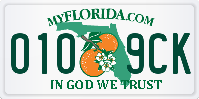 FL license plate 0109CK