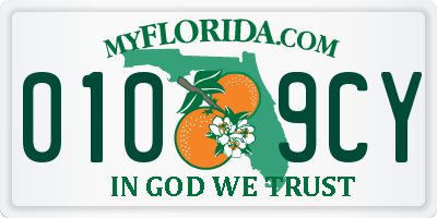 FL license plate 0109CY