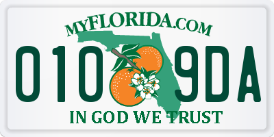 FL license plate 0109DA