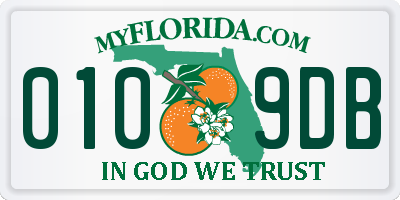 FL license plate 0109DB