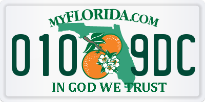 FL license plate 0109DC