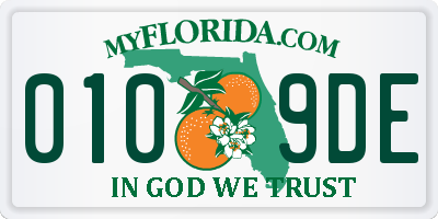 FL license plate 0109DE