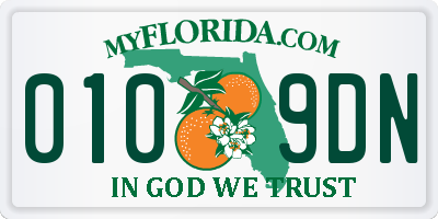 FL license plate 0109DN
