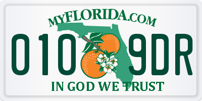 FL license plate 0109DR