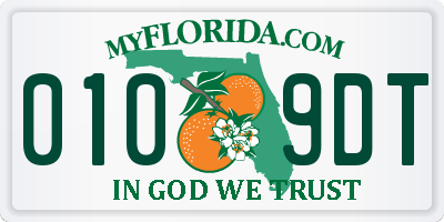 FL license plate 0109DT