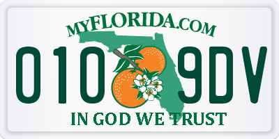 FL license plate 0109DV