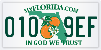FL license plate 0109EF