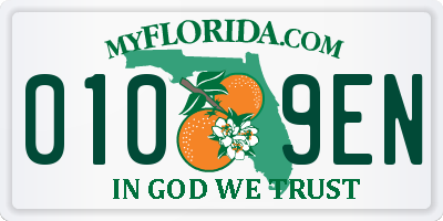 FL license plate 0109EN
