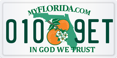 FL license plate 0109ET