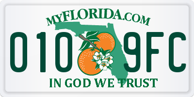 FL license plate 0109FC