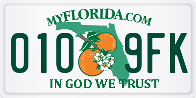 FL license plate 0109FK