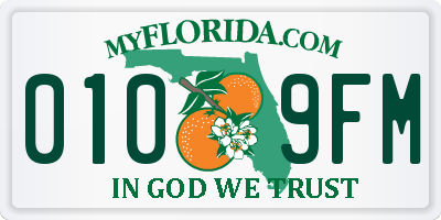 FL license plate 0109FM