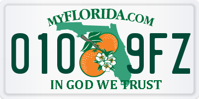 FL license plate 0109FZ