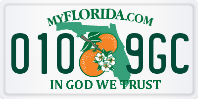 FL license plate 0109GC