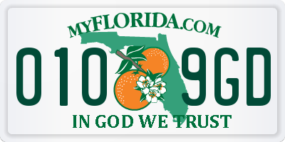 FL license plate 0109GD