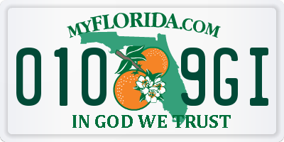 FL license plate 0109GI
