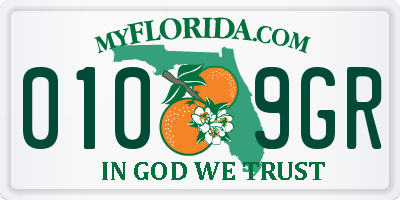 FL license plate 0109GR