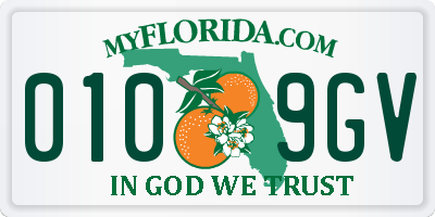FL license plate 0109GV