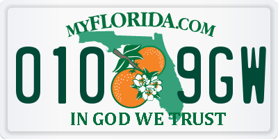 FL license plate 0109GW