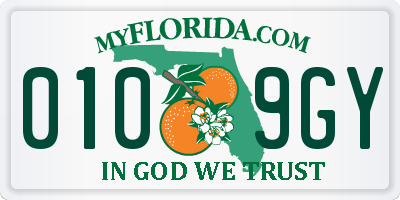 FL license plate 0109GY