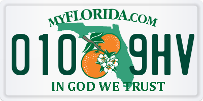 FL license plate 0109HV