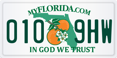 FL license plate 0109HW