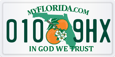FL license plate 0109HX