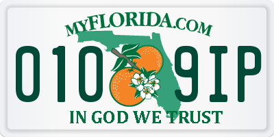 FL license plate 0109IP