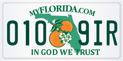 FL license plate 0109IR