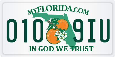 FL license plate 0109IU