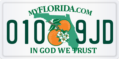 FL license plate 0109JD
