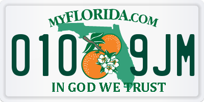 FL license plate 0109JM