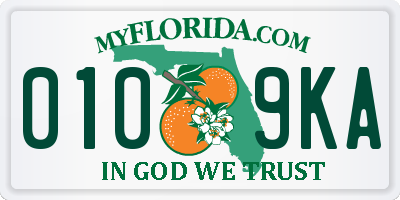FL license plate 0109KA