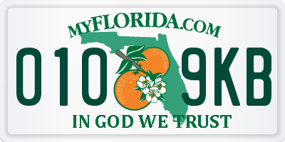 FL license plate 0109KB