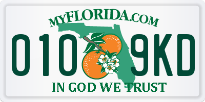 FL license plate 0109KD