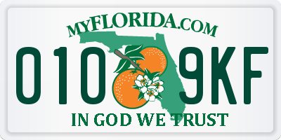 FL license plate 0109KF