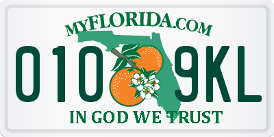 FL license plate 0109KL