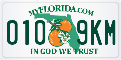 FL license plate 0109KM