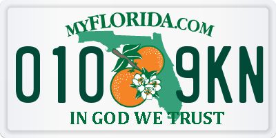 FL license plate 0109KN