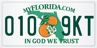 FL license plate 0109KT