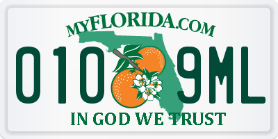 FL license plate 0109ML