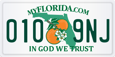 FL license plate 0109NJ