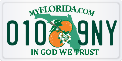 FL license plate 0109NY