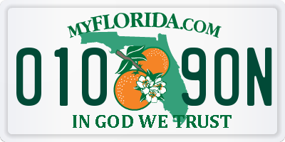 FL license plate 0109ON