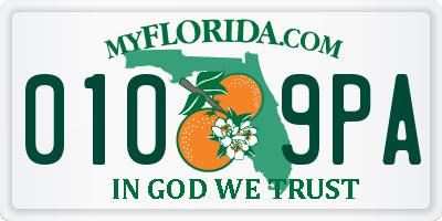 FL license plate 0109PA