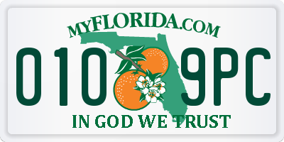 FL license plate 0109PC